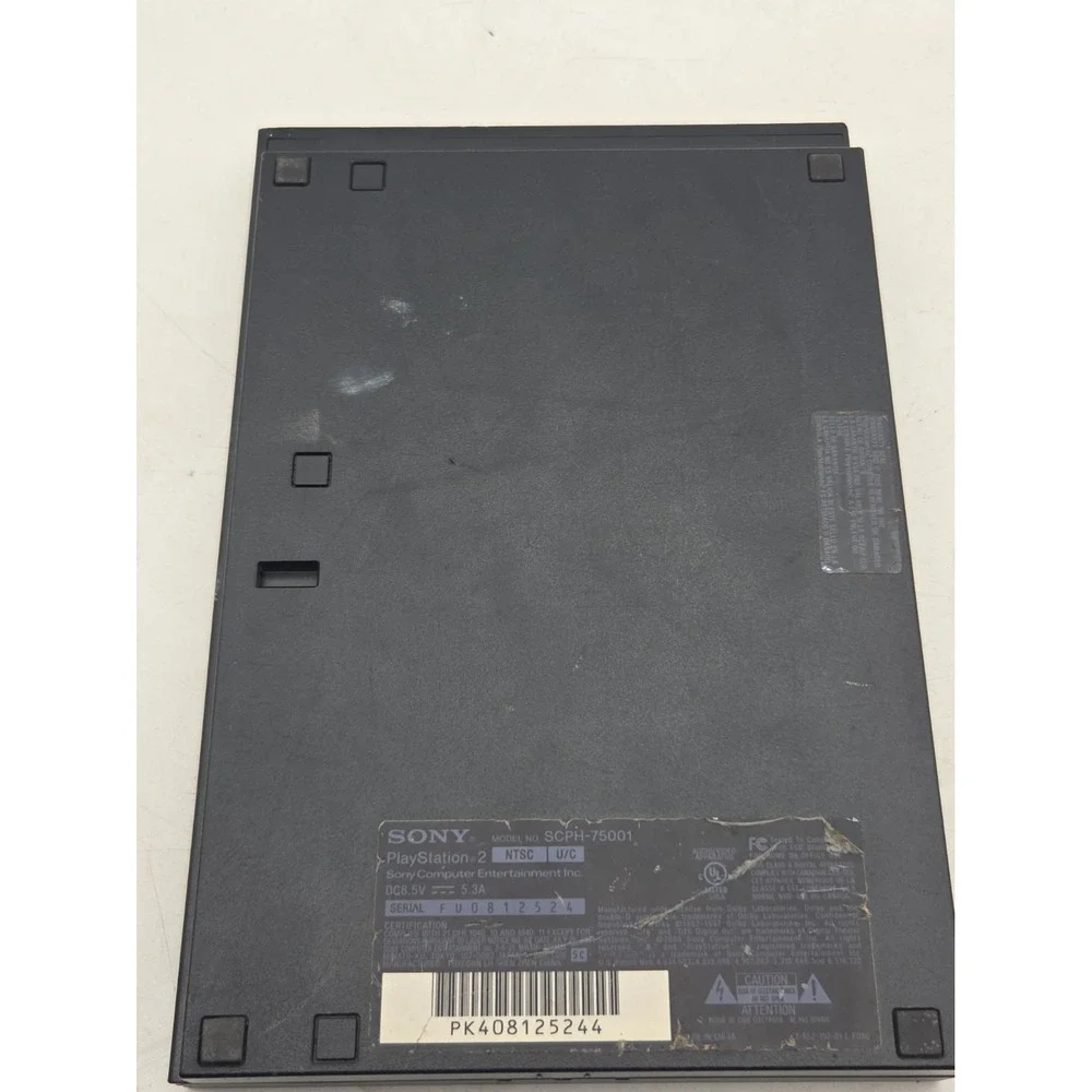 Sony PlayStation 2 PS2 Slim SCPH-75001 Black Console Only For Parts Or Repair